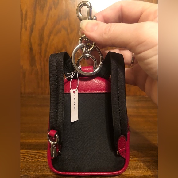 NWT-Coach-Mini Court Backpack🎒Keychain/Bag Charm-Dark Cardinal Red-$138 - Picture 5 of 12